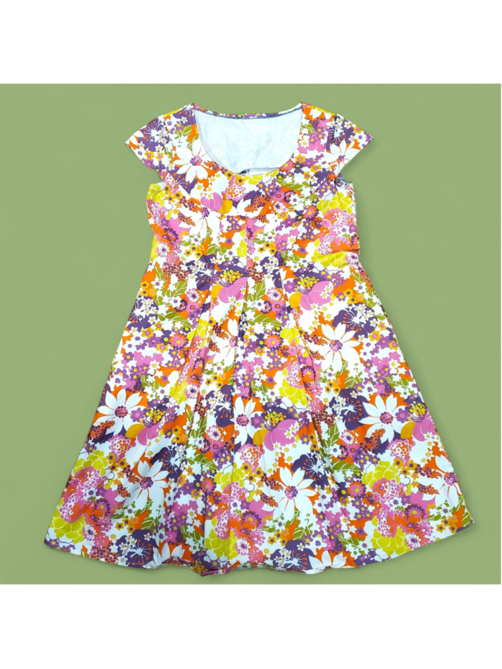 Vintage 90s Does 60s Mod Flower Power Dress